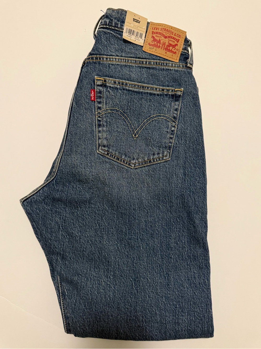 Levi's 501™ Curve Straight Leg Denim Rhinestone Jeans Solargenic- Dark Blue - Picture 6 of 10